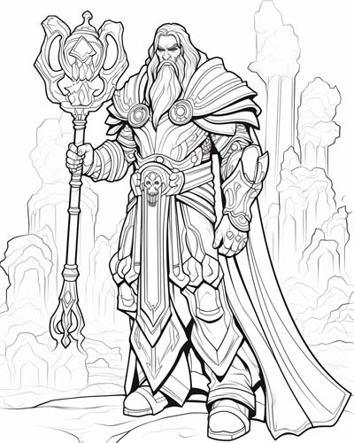 World of Warcraft warlock coloring page