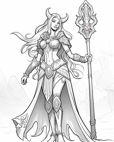 World of Warcraft warlock coloring page