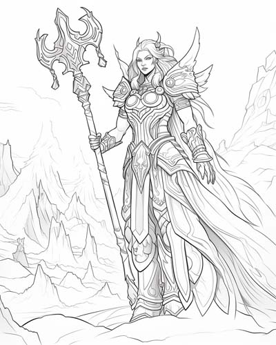 World of Warcraft warlock coloring page