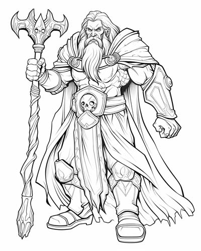 World of Warcraft warlock coloring page