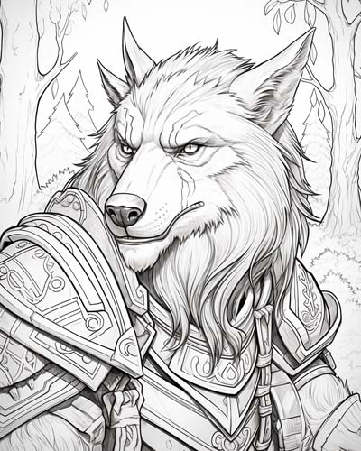 World of Warcraft warrior coloring page