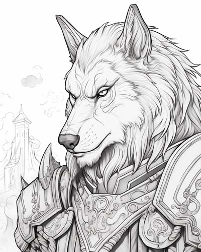 World of Warcraft worgen coloring page