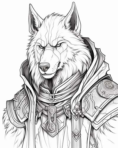 World of Warcraft worgen coloring page