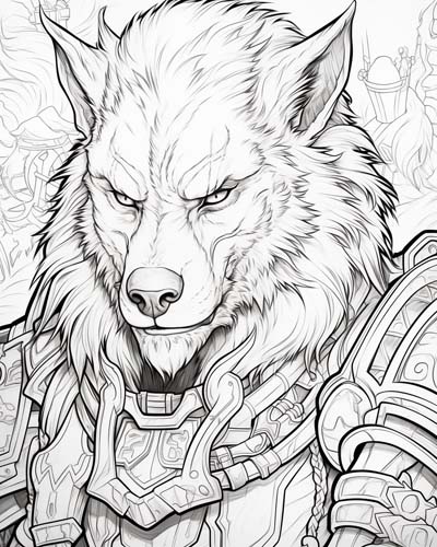World of Warcraft worgen coloring page