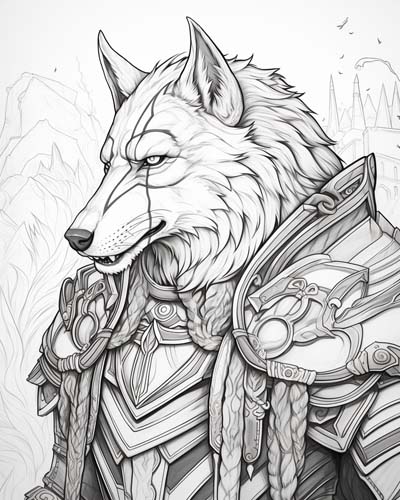 World of Warcraft worgen coloring page