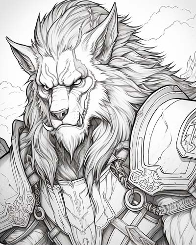World of Warcraft worgen coloring page