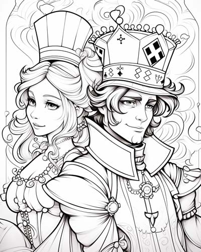 White King and Queen coloring pages