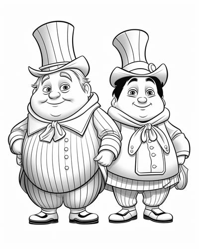 tweedledee and tweedledum coloring page