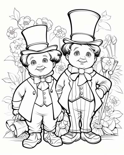 tweedledee and tweedledum coloring page
