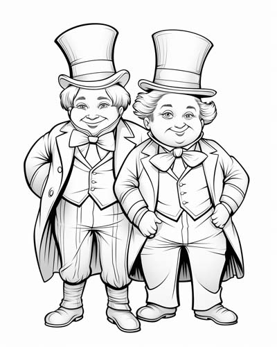 tweedledee and tweedledum coloring page
