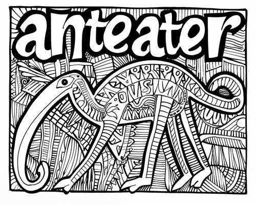 graffiti coloring page of an anteater