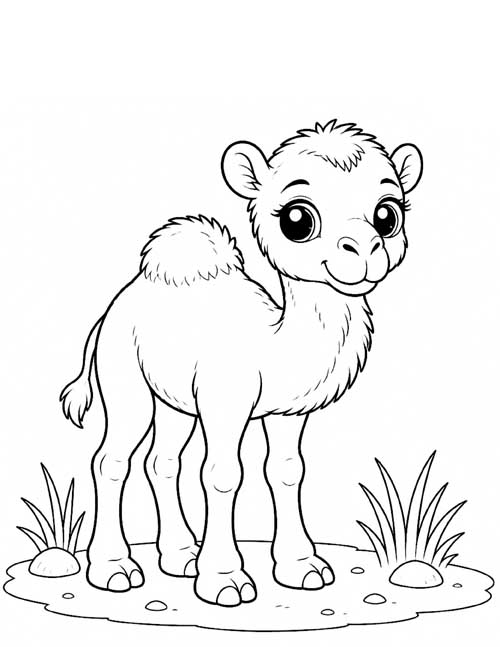 baby camel coloring page