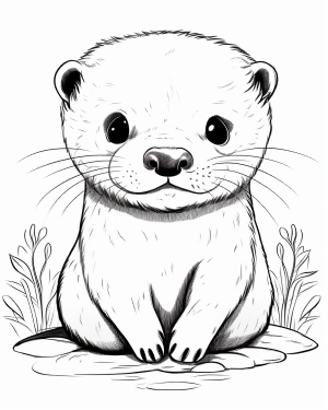 cute otter coloring pages