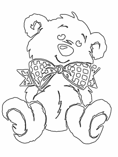 teddy bear with bow coloring pages
