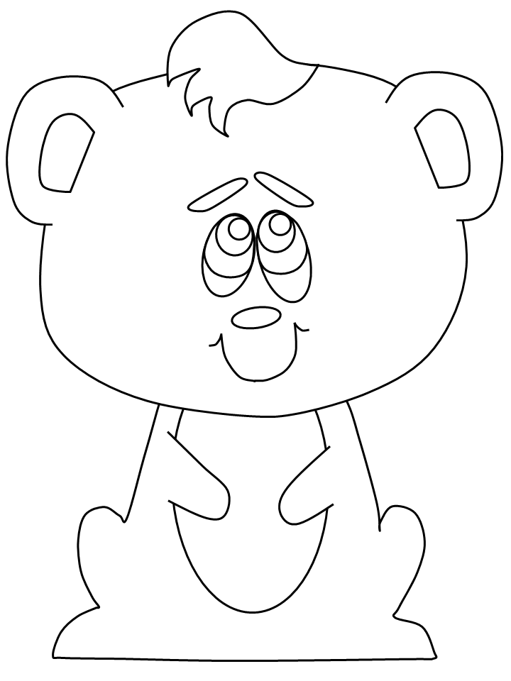 Bear cartoon with simple body