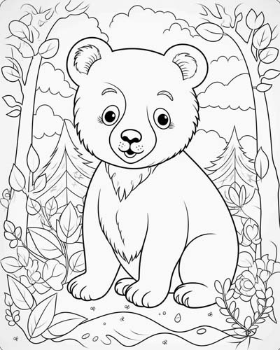bear coloring page
