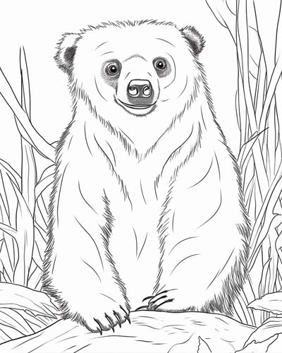 sloth bear coloring page