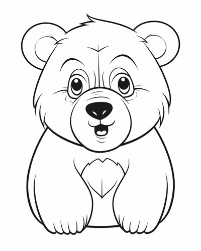 cute bear coloring page