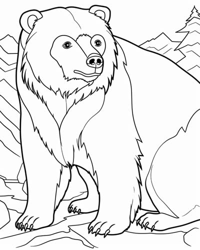 spectacled bear coloring page