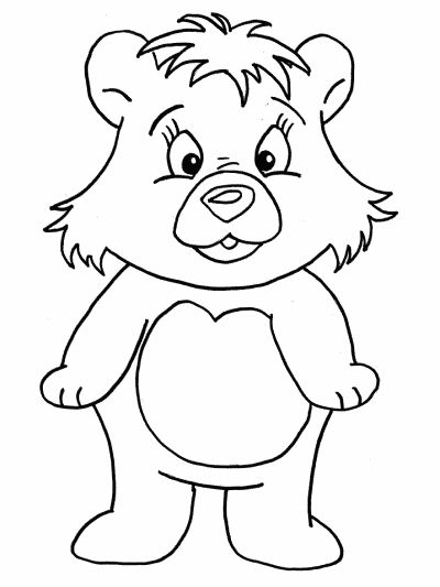 bear standing on two legs coloring page