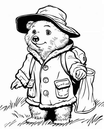 Paddington bear coloring page