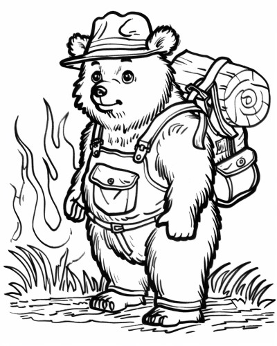 Smokey the bear coloring page