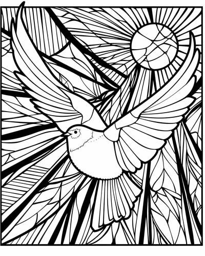 coloring page of a dove
