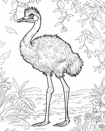 ostrich coloring page