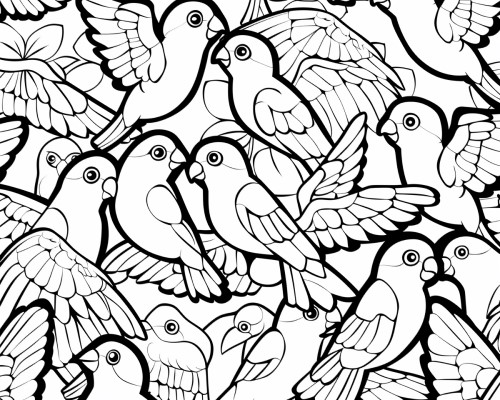parrot doodle art coloring page