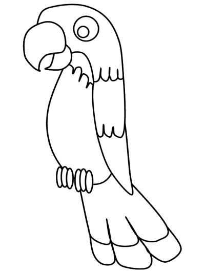 cartoon parrot coloring page
