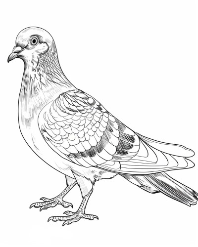 realistic coloring page of a pigeon