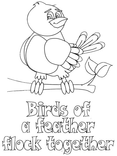 birds of a feather flock together coloring page