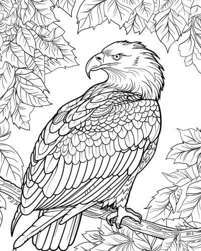 bald eagle adult coloring page