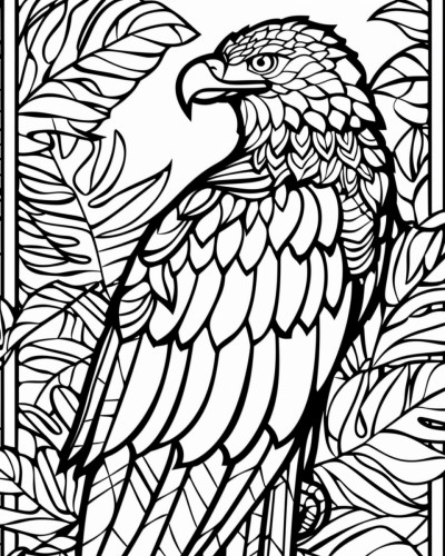 bald eagle coloring page with bold lines