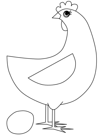 hen and egg coloring page