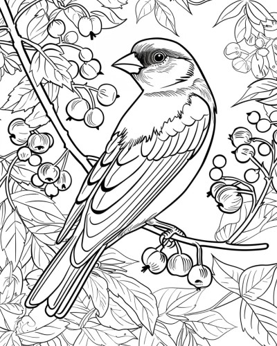 realistic coloring page of a goldfinch