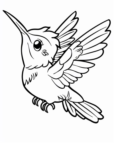 cartoon hummingbird coloring page
