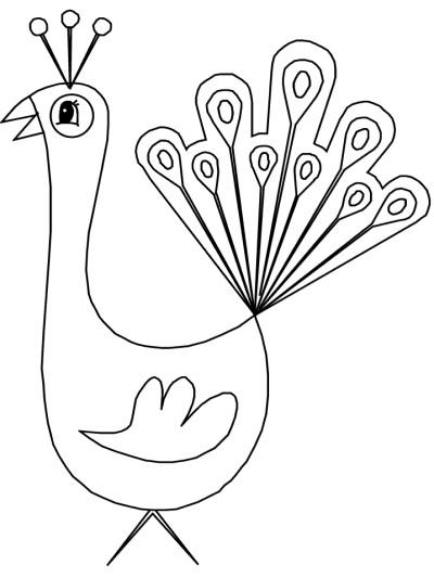 peahen coloring page