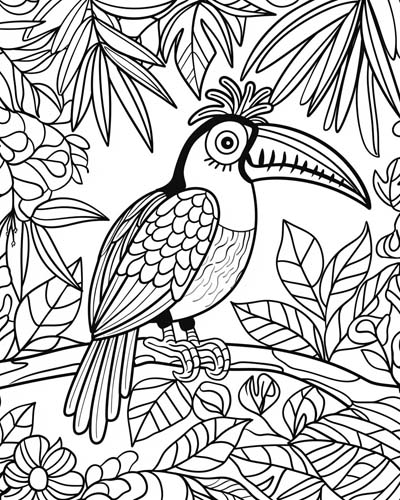 toucan adult coloring page