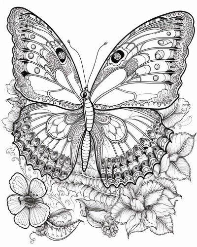 butterfly adult coloring page