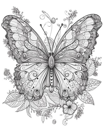 butterfly adult coloring page