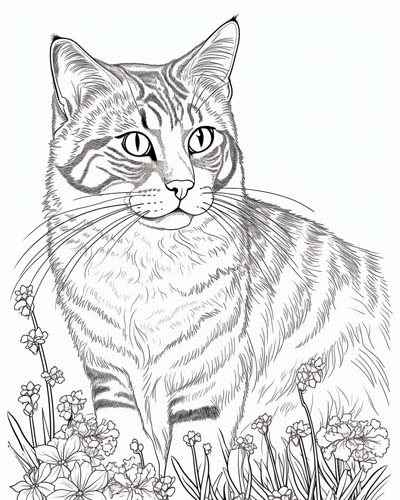 Coloring Page Realistic Cat Coloring Page Realistic Cat