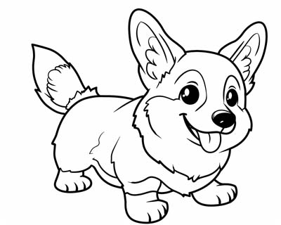 Corgi Coloring Pages