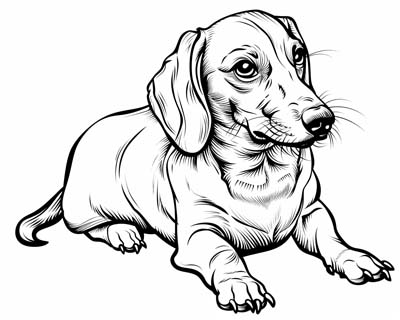 dachshund coloring page