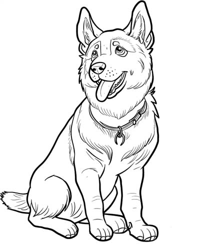 german shepherd coloring page