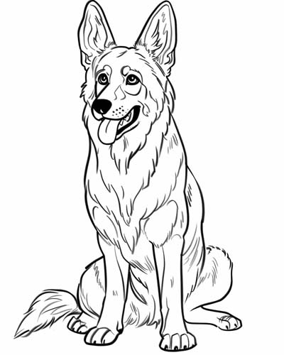 german shepherd coloring page