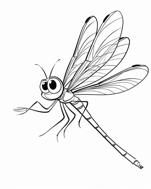 simple dragonfly coloring page