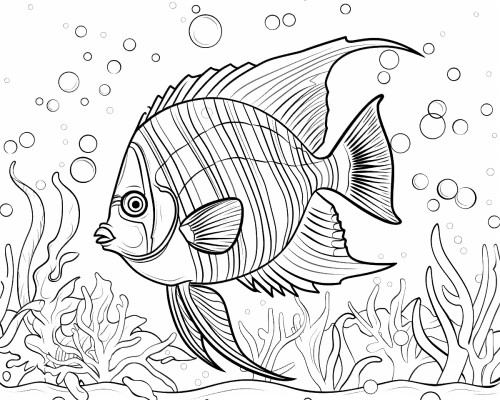 angelfish coloring page