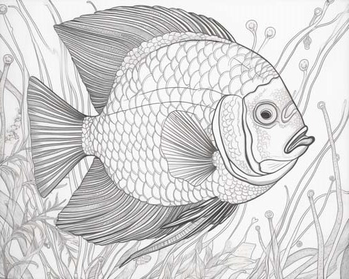 angelfish coloring page