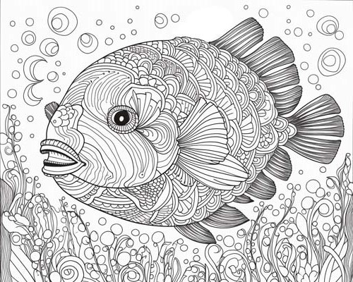 adult coloring page of a blobfish